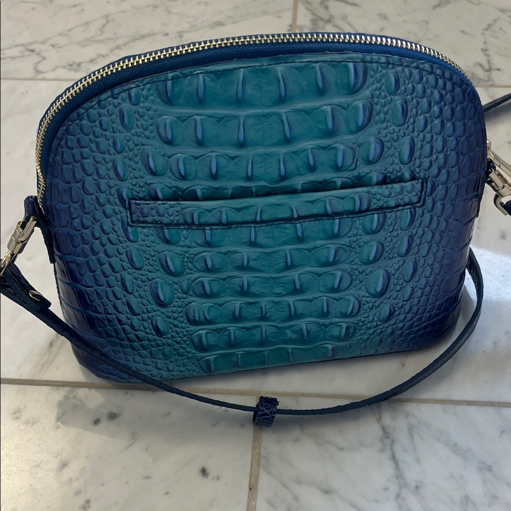 Brahmin Blue Crocodile-Embossed Crossbody Bag - Picture 5 of 7